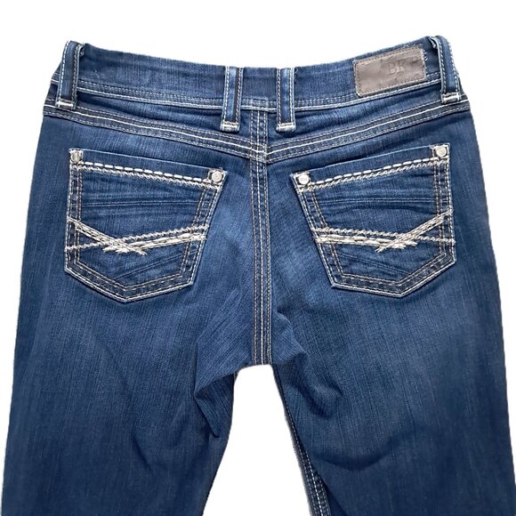 BKE Harper Bootcut Jean Women 33x30.5, Tag 30x31.5 Blue Stretch Thick Stitch - Picture 4 of 15